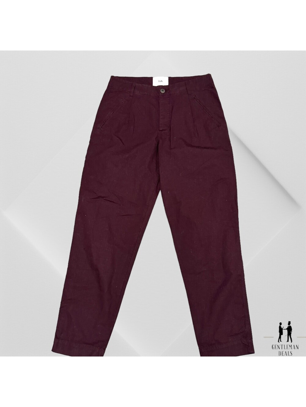 Folk Clothing Trousers Pants Maroon Pleated Size 1 S Small 28 x28 Assembly Pant
